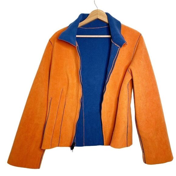 Irresistible Reversibles Orange Jacket Size Small Zip Front - Picture 2 of 5
